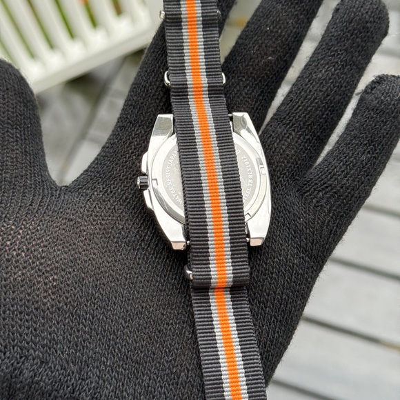 Tommy Bahama Relax Men’s Black and Orange Watch with Nylon Strap - Picture 4 of 8